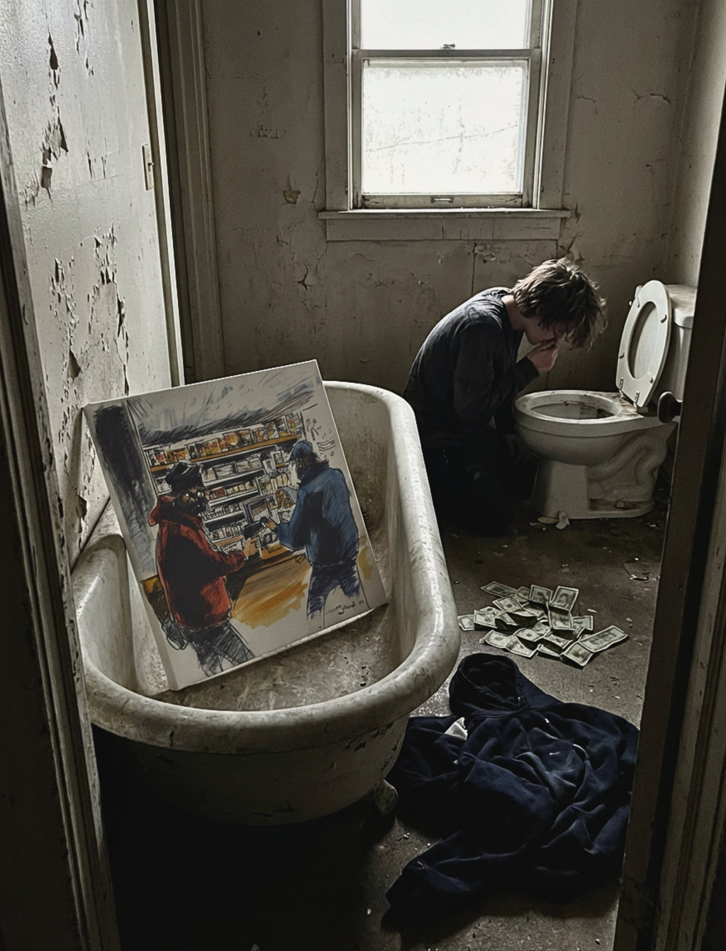 Corner Store Standoff – Urban Canvas Art (FiftyBikes)