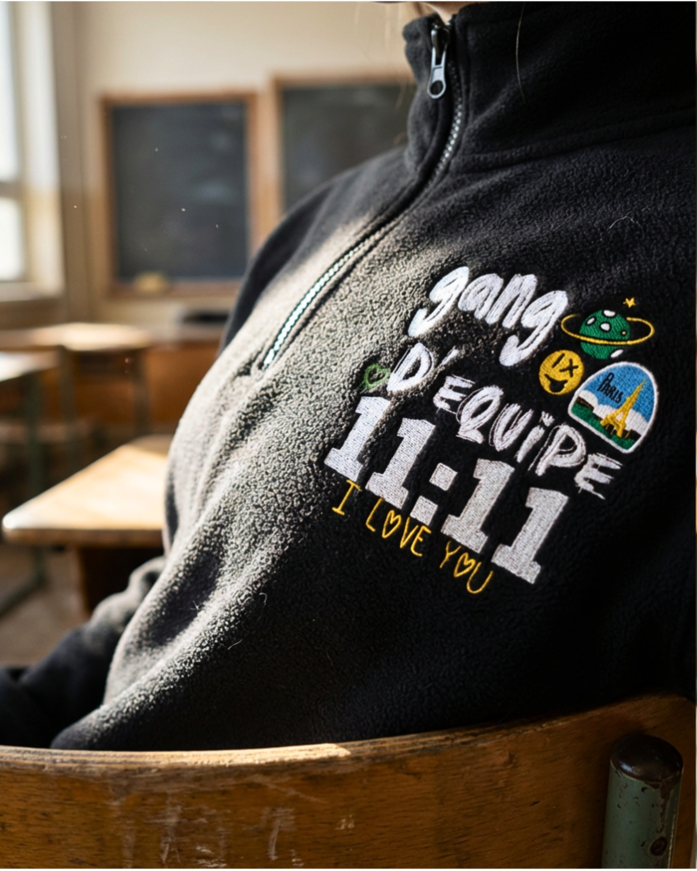 Gang d’Équipe 11:11 Quarter-Zip — Embroidered Fleece (FiftyBikes)