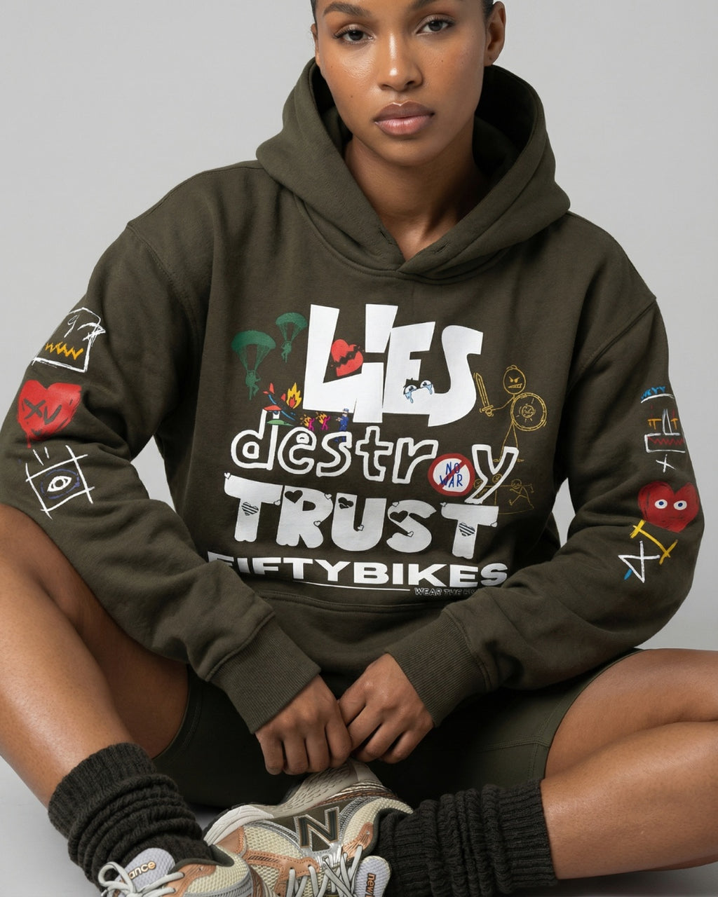 Lies Destroy Trust Oversized Hoodie (FiftyBikes)