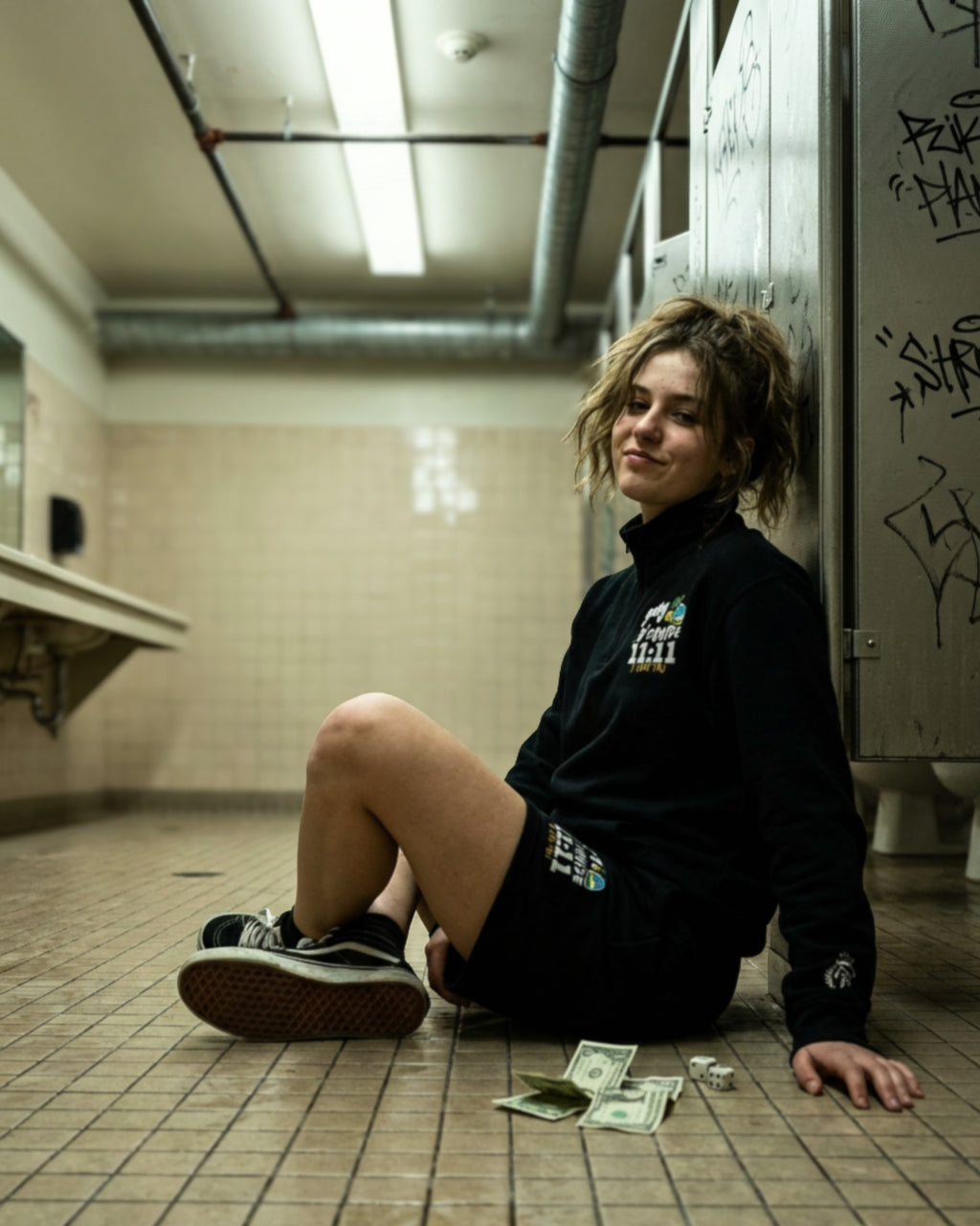 Gang d’Équipe 11:11 Quarter-Zip — Embroidered Fleece (FiftyBikes)