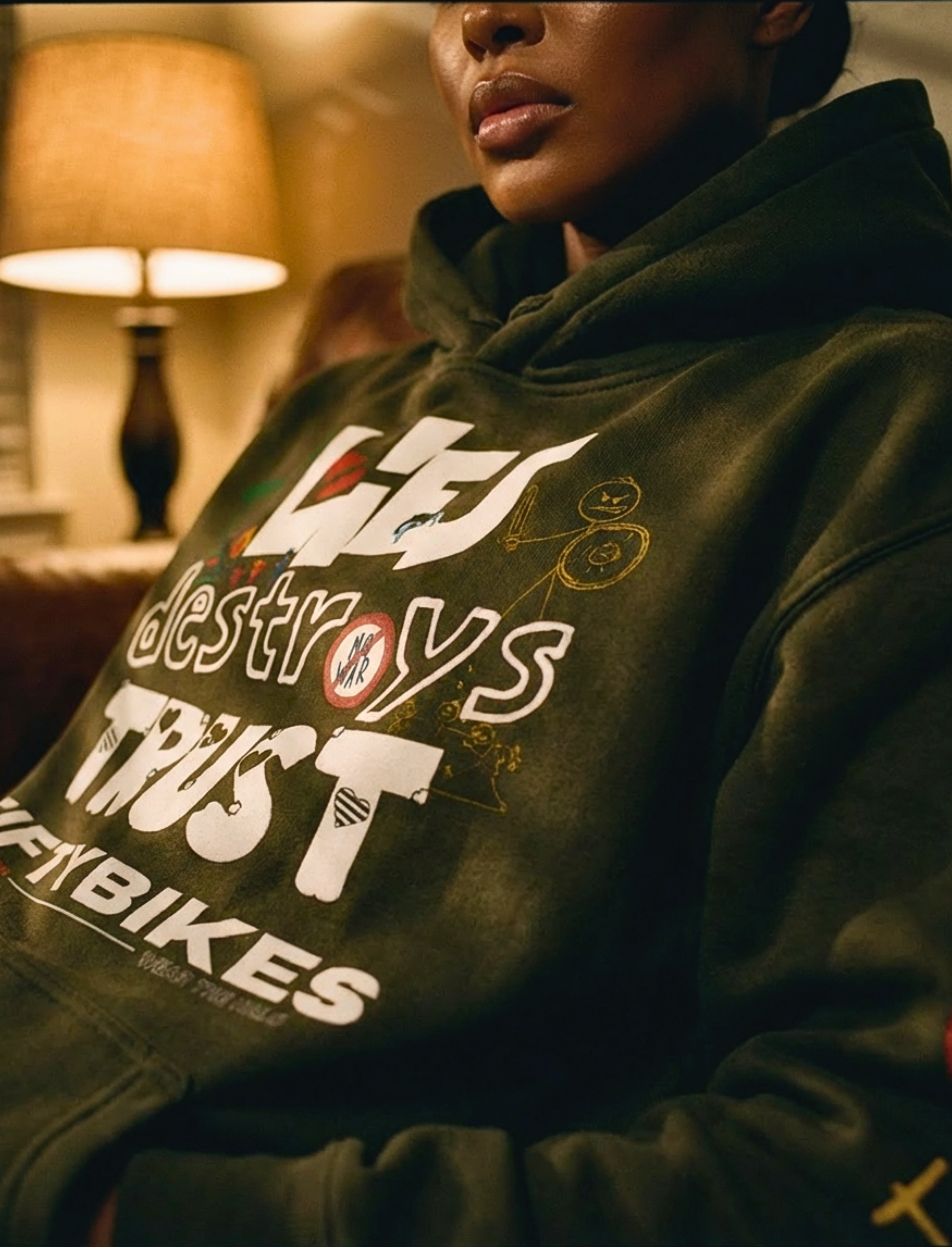 Lies Destroy Trust Oversized Hoodie (FiftyBikes)