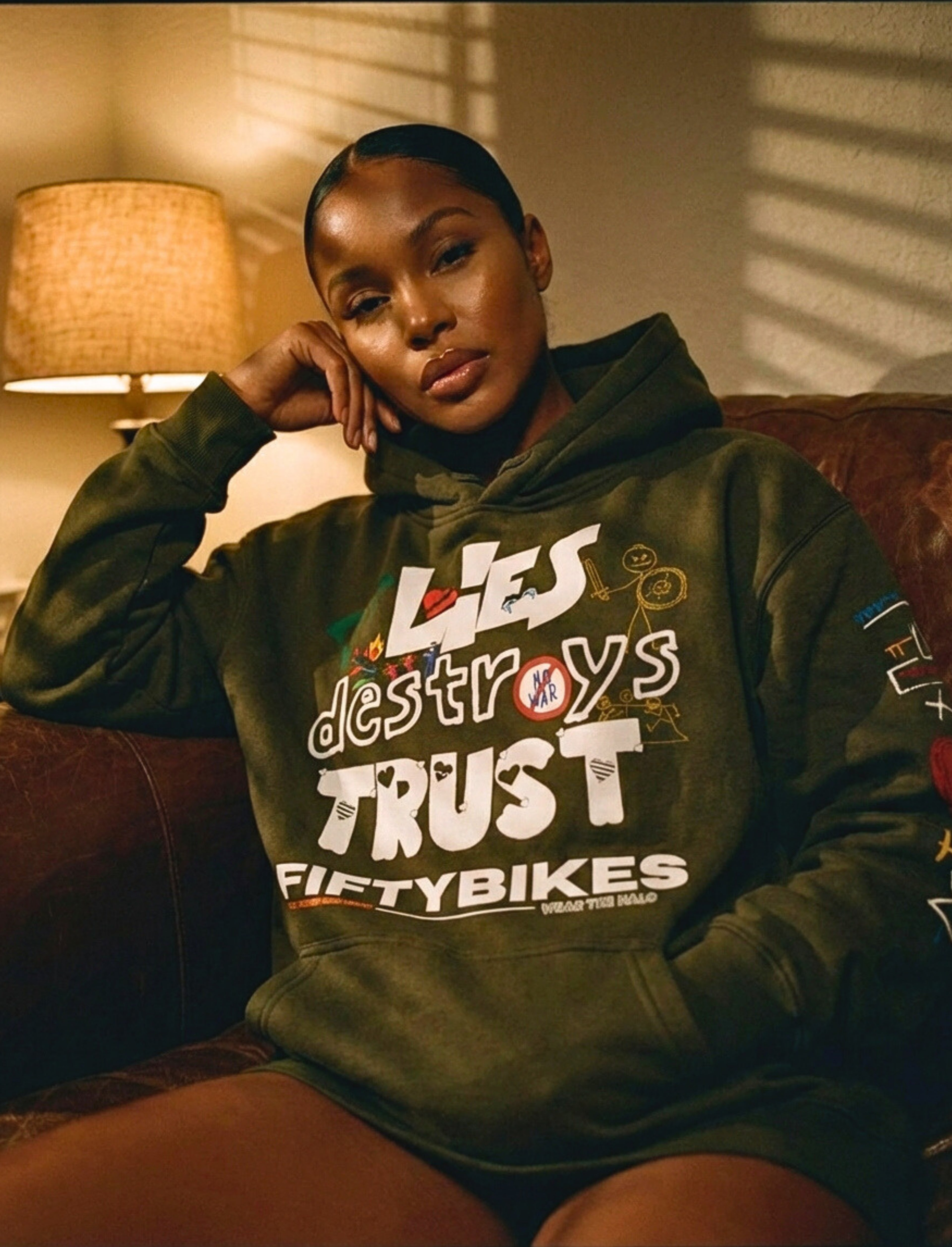 Lies Destroy Trust Oversized Hoodie (FiftyBikes)