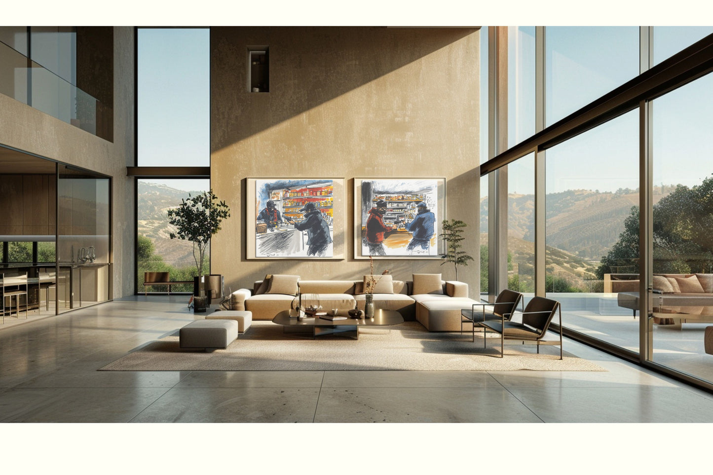 Corner Store Conversations – Urban Canvas Art | Gritty Sketch Illustration | FiftyBikes Original